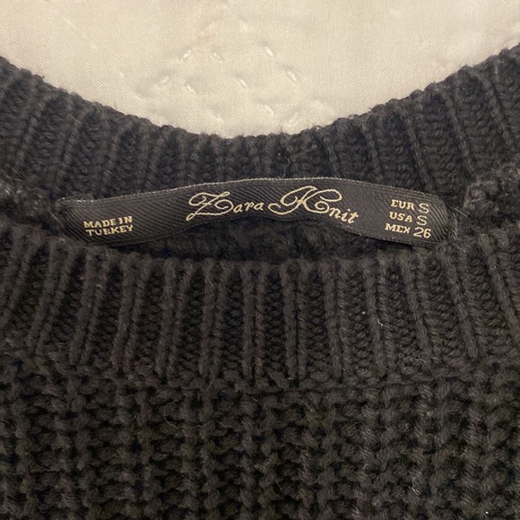 ZARA Knit Sweater with Leather Elbow - Picture 3 of 4